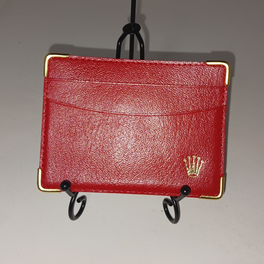 Rolex Red Leather Card Document Holder Nwot